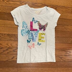 Vigoss Pale Blue Tee with Colorful Butterfly and LOVE Design